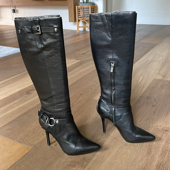 Michael Kors Cheyenne Leather Boot Black Size 8.5 - Picture 2 of 16